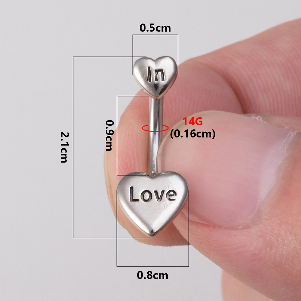 , barra para Piercing en forma de corazón de amor para mujer, anillo para Ombligo de acero quirúrgico Sexy, pendientes para Piercing Nombril, joyería