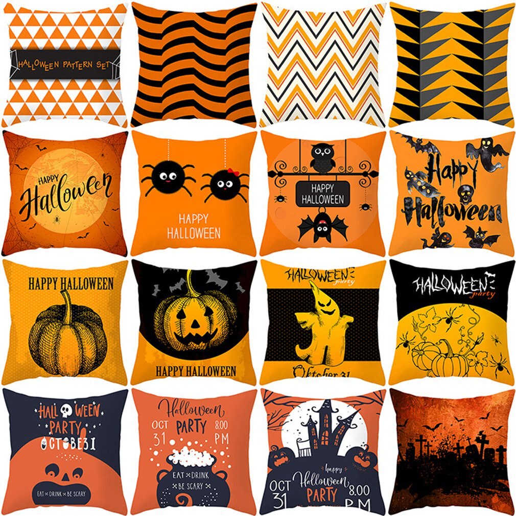 Halloween Decoratie Voor Thuis Cartoon Pompoen Vleermuis Ghost Kussensloop Horror Halloween Party Benodigdheden Accessoires Haloween Ornament