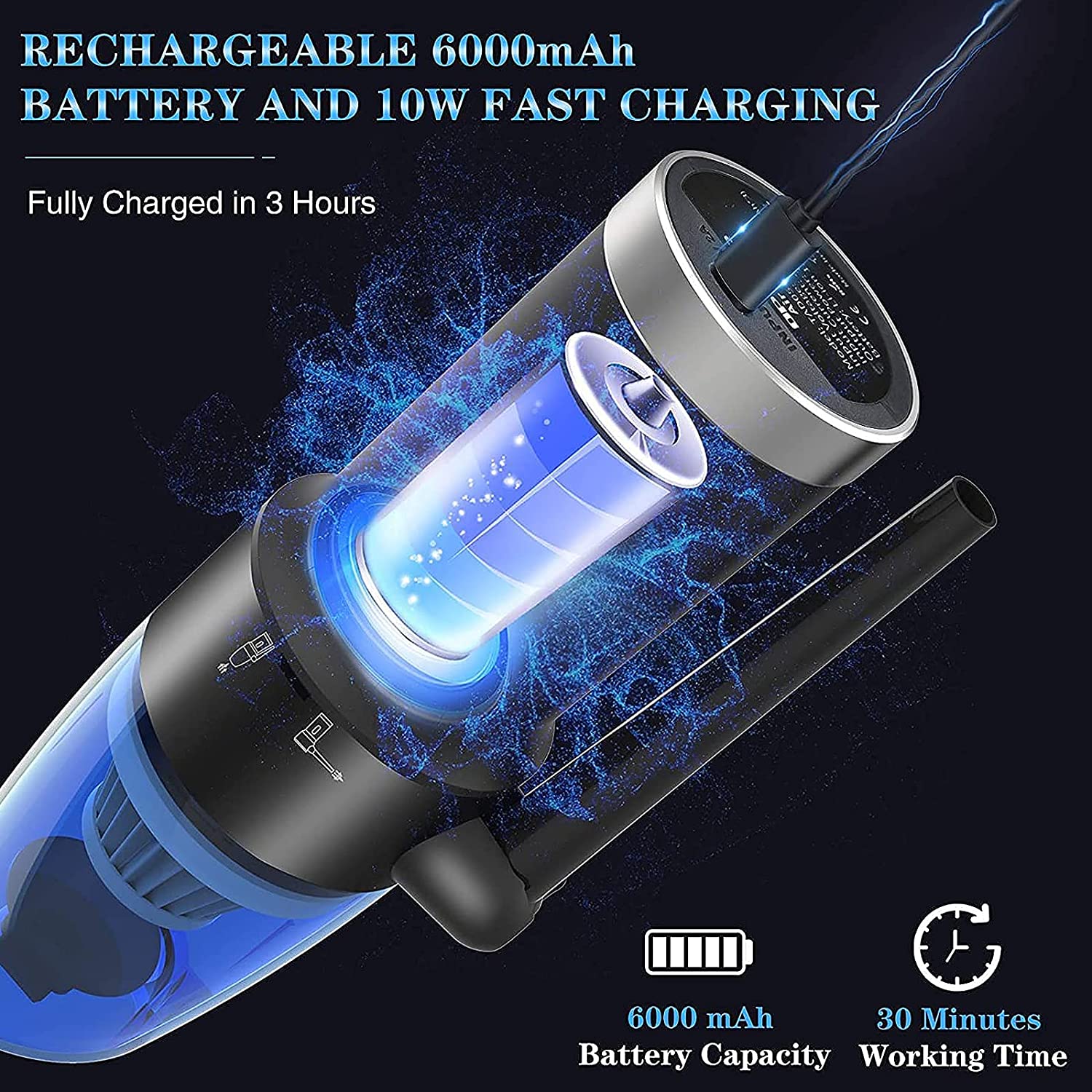 Handheld Stofzuiger Draadloze Perslucht Stofdoek Rechargeabl Draadloze Auto Draagbare Voor Auto Thuis Computer Toetsenbord Reiniger