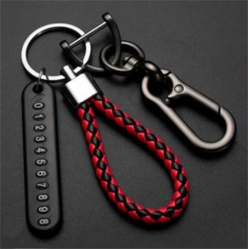 Llavero antipérdida con número de teléfono para hombre y mujer, colgante de cuerda, llavero de coche de acero inoxidable,: 06