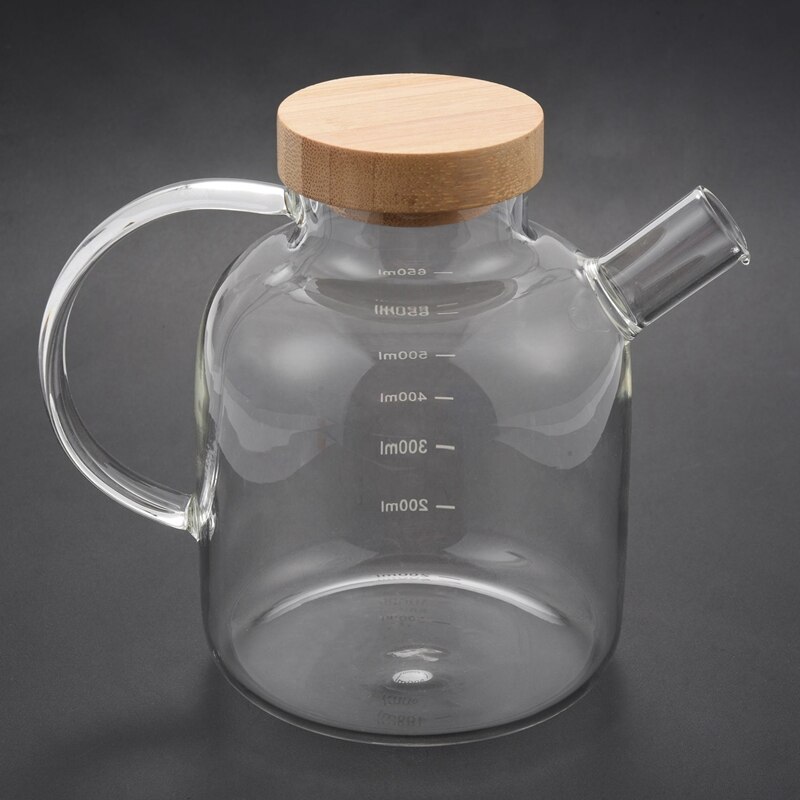 LBER 650Ml Olive Oil Dispenser Bottle Horn Mouth Oil Pot Condiment Oil Glass Bottle Anti-Leak Oil Bottle Vinegar Soy Sauce Bottl