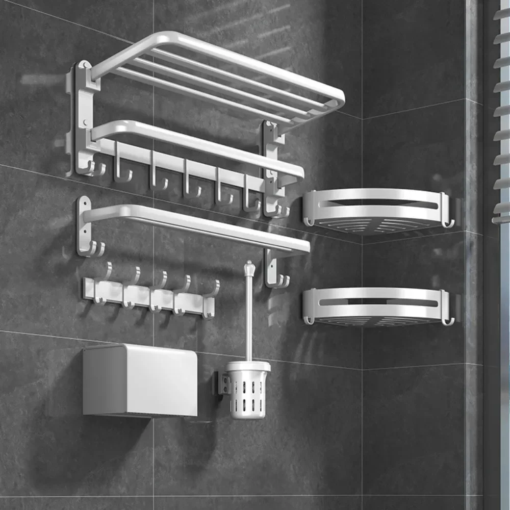 Schlecht Hardware--setzt Schlecht zubehör weiß Handtuch Halfter Schlecht verwöhnen Papier Halfter Toiletten bürste Kleid Haken Haartrockner Gestell