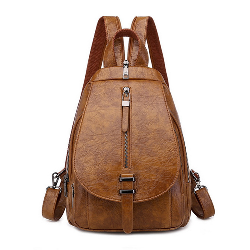 sac à dos femmes en cuir sacs à dos femme sac à bandoulière grand sacs d'école pour adolescentes voyage sac à dos: brown-2