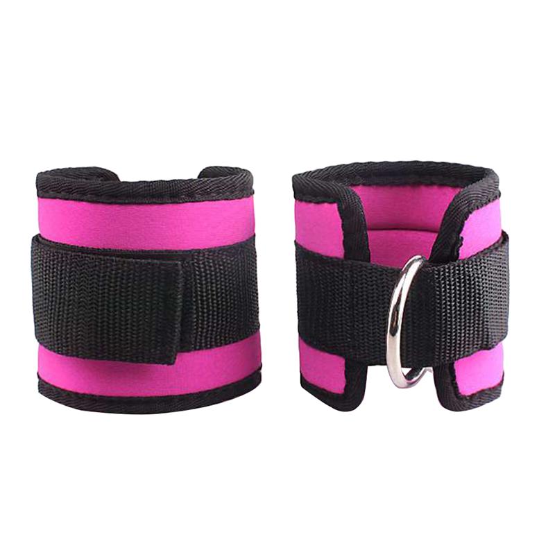 2 stuks Sport Enkelbandjes D-ring Enkel Kalveren Band voor Gym Workouts Machines Been Oefeningen (Rosy): Rosy