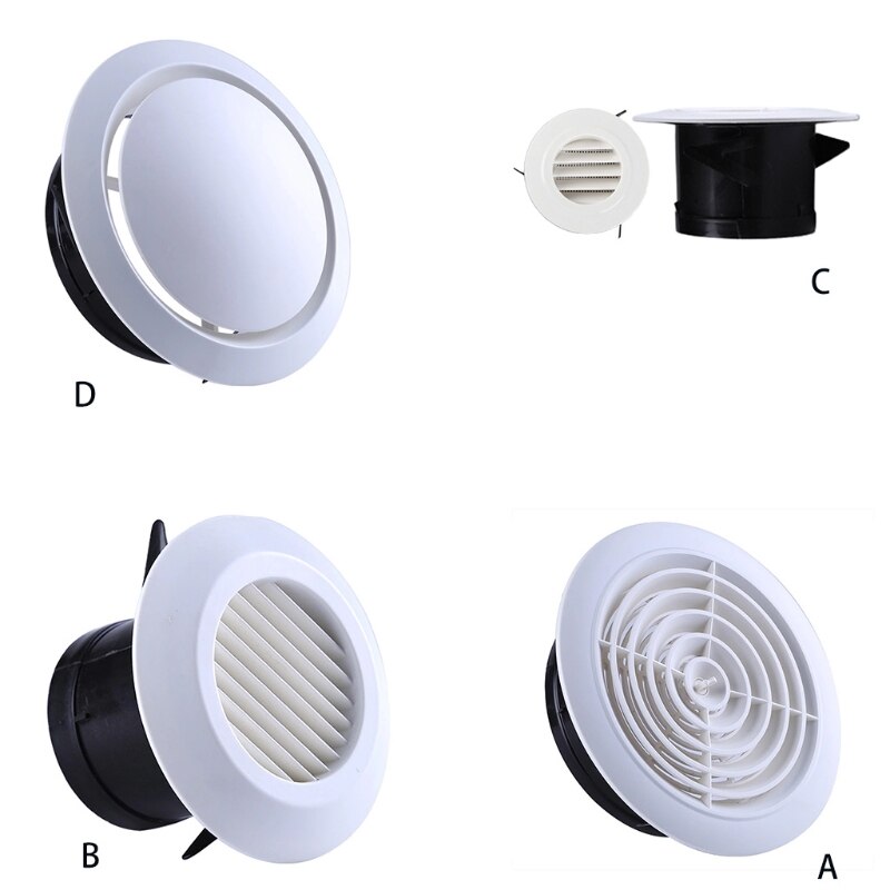 Air Vent Grill Cover Home Wall Ceiling Diffuser Exhaust Easy Air Flow Round Ventilation Ducting Hose Covers 3/5 Inches