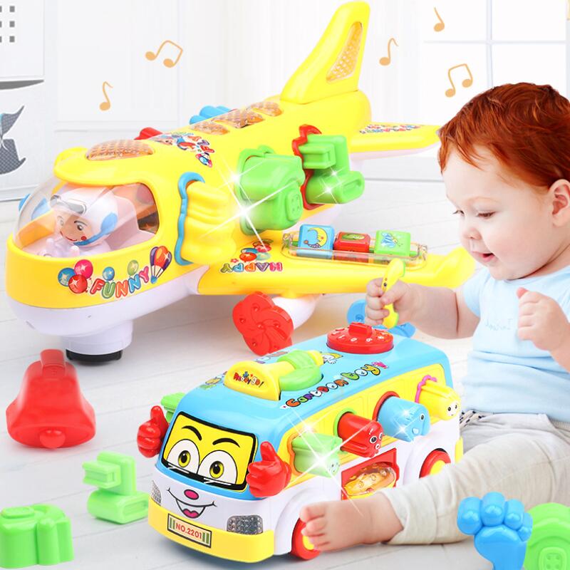 Children's toys baby universal plane flash sound effects colorful electric toys baby boy