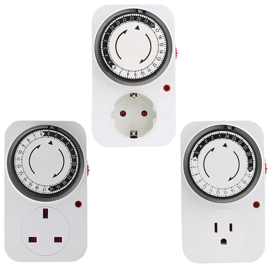 1pcs EU/US/UK Plug Energy-saving Socket Mechanical Timer Automatic Power Off Home Smart Countdown Switch Socket 125V 15A