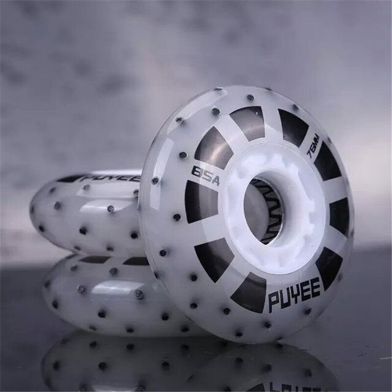 [led og gnist] 85a fire stone led flash inline skates firestone hjul, rød og hvit lys rulle 72mm 76mm 80mm