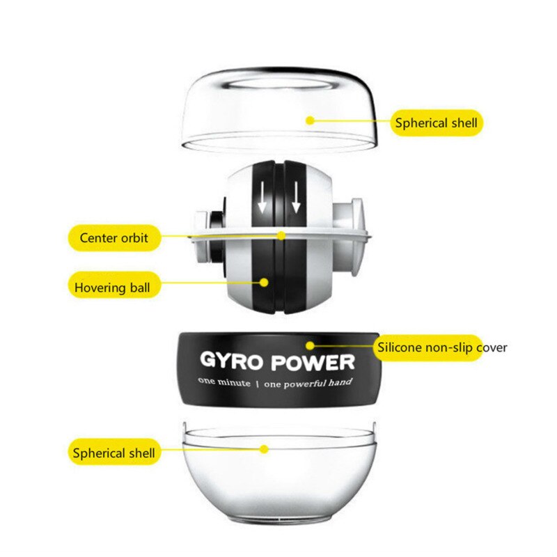 LED Exercise Gyroscope Jaw Power Wrist Ball Gyro Force Hand Muscle Trainer Strengthener Equipment Gym Fitness Sports Exerciser