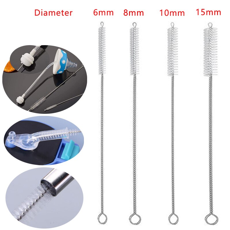 4/10/12 Teile/satz Stroh Reinigung Pinsel Edelstahl Nylon Weiches Haar Glas Rohr Reiniger Pinsel Strohhalm wiederverwendbar Flasche sauberen Pinsel Werkzeuge