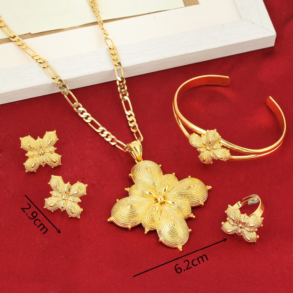 Ethiopische Sets Sieraden Etnische Bridal Wedding Vrouwen Sieraden Set