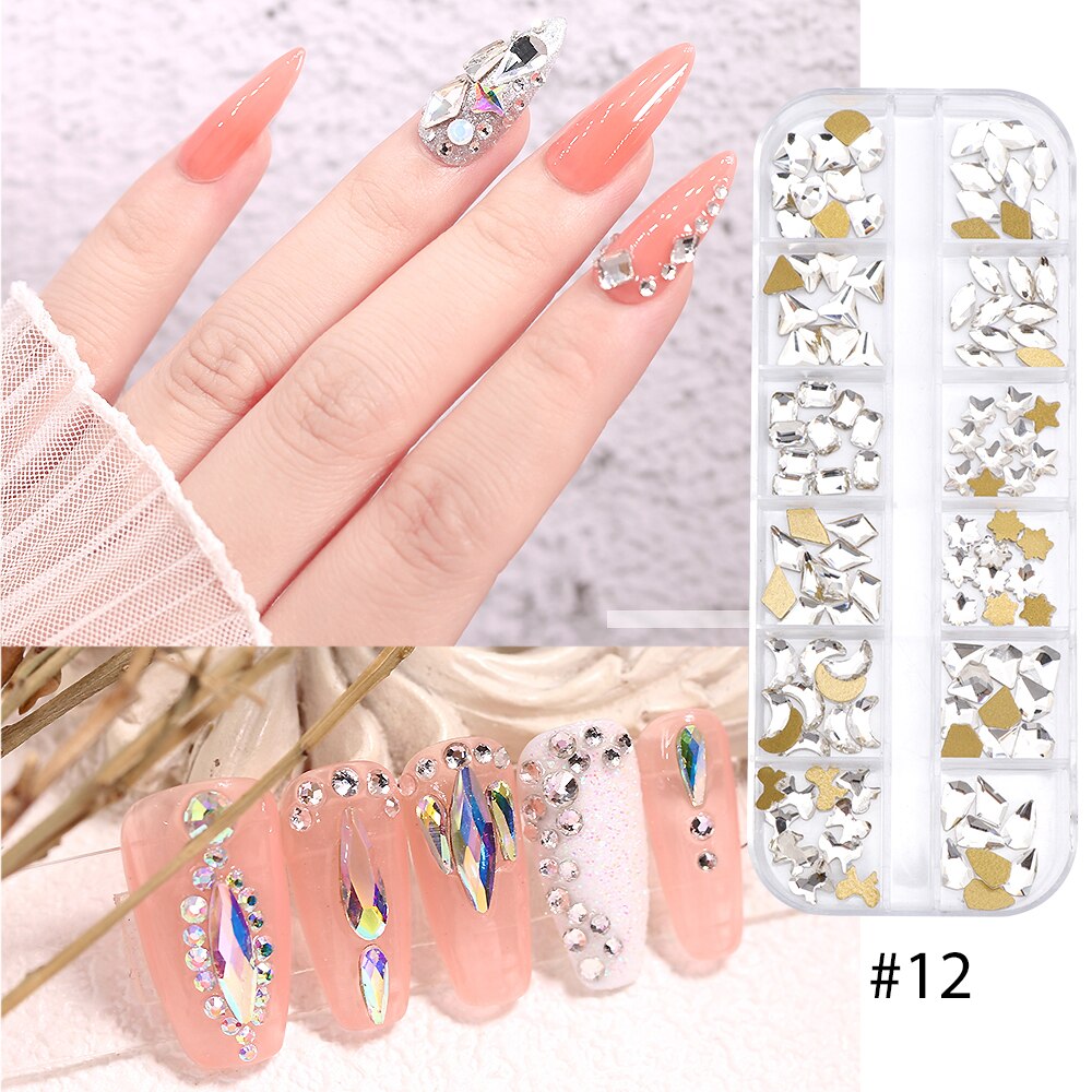 3d nagelbedels tips decoratie glitter steen nail art strass steentjes kristal manicure accessoires
