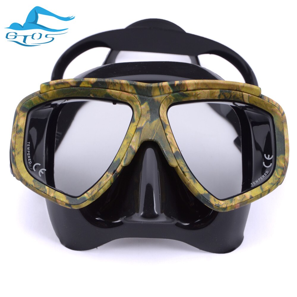 Máscara de buceo para miopía, máscara de camuflaje antiniebla para equipo de pesca submarina, máscara de natación, lentes de visión corta