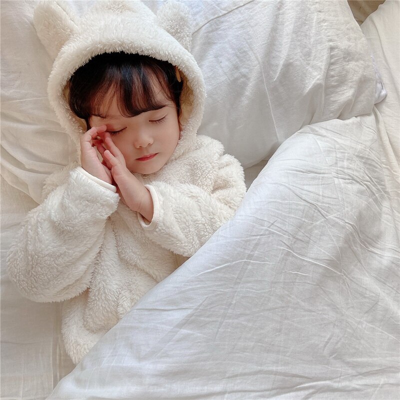 Spring Kids Meisjes Nightgowns Lange Mouwen Losse Dikke Fluwelen Leuke Nachtkleding Gewaad Jurk Voor Kinderen E413