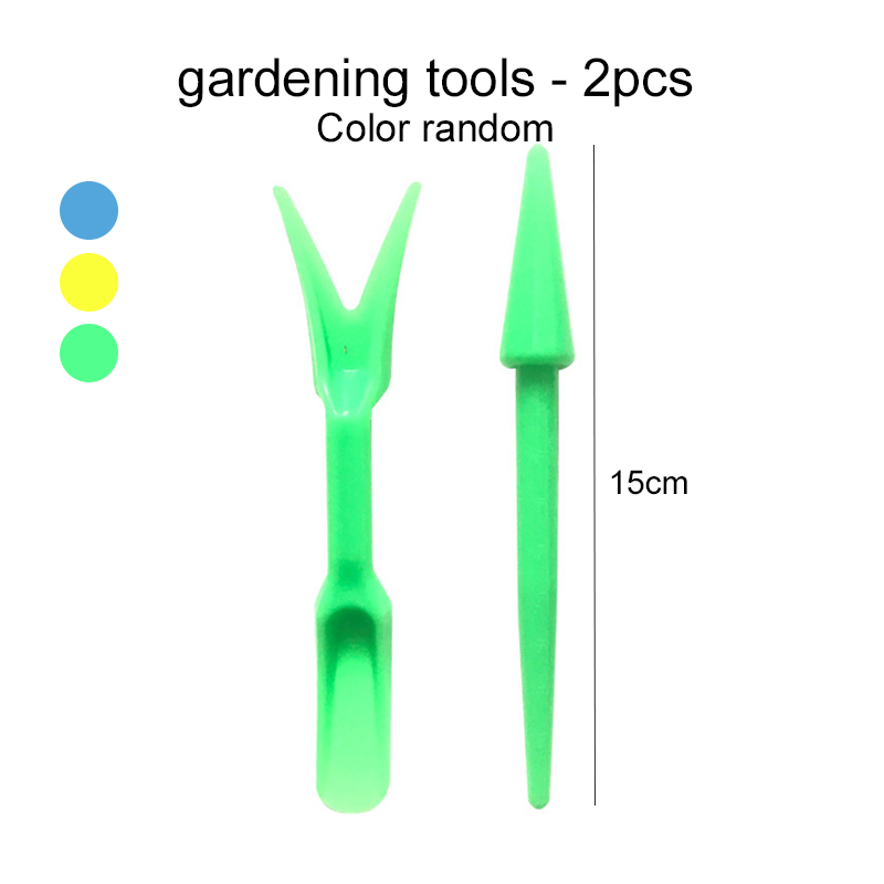 Mini juego de herramientas de jardinería, tablero de etiquetas, plantas de jardín de plástico, cultivo de plantas en macetas suculentas para el hogar, perforación, siembra, TMZ: Rojo