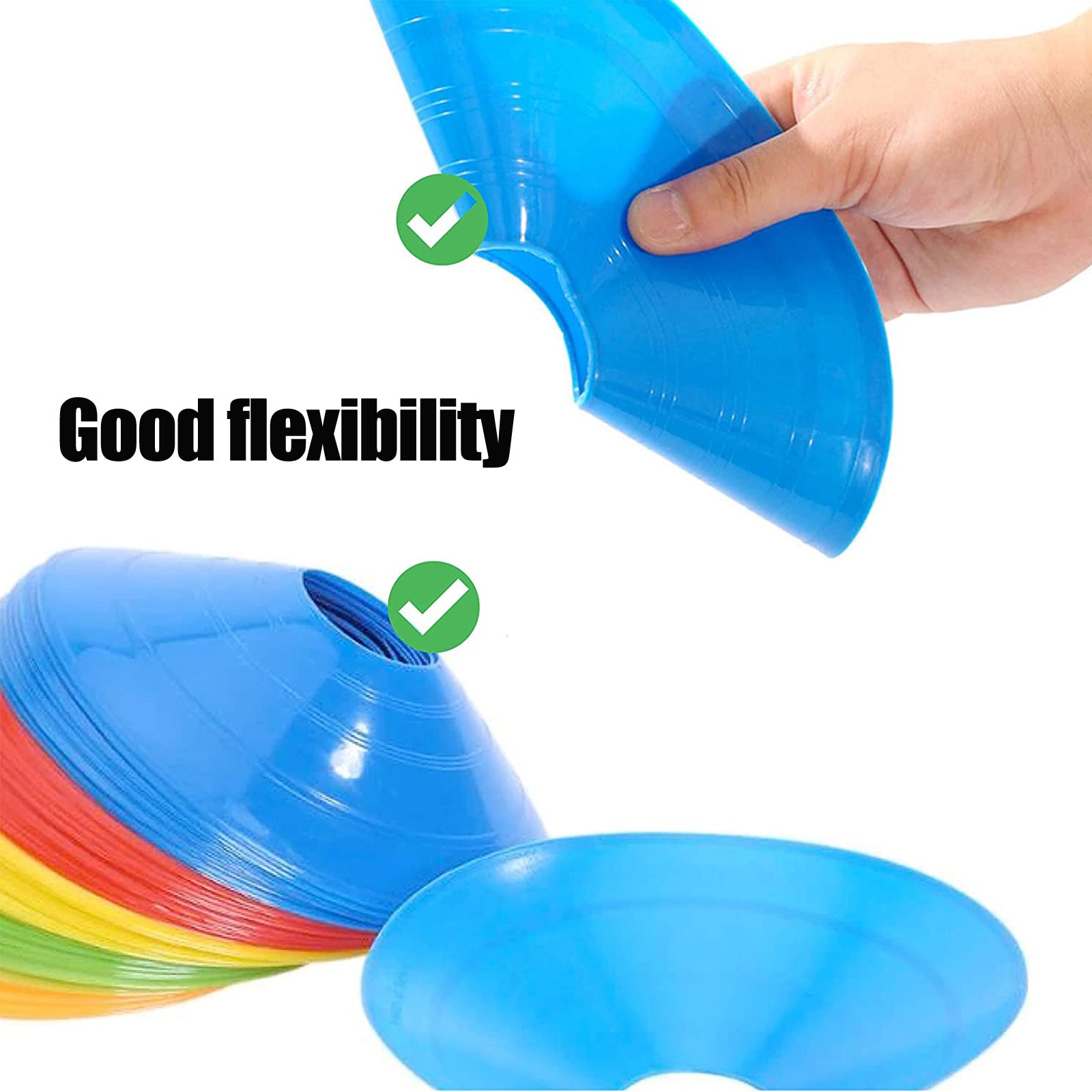 10/20/50pc Agility Disc Cone Set Multi Sport Training Space Cones With Plastic Stand Holder Soccer Football Ball Game Disc #T1P