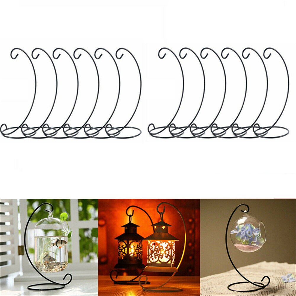 Support suspendu pour boules de verre, 10 pièces, ornement, plante, support suspendu, Art en fer, décoration de maison, boule de verre rétro