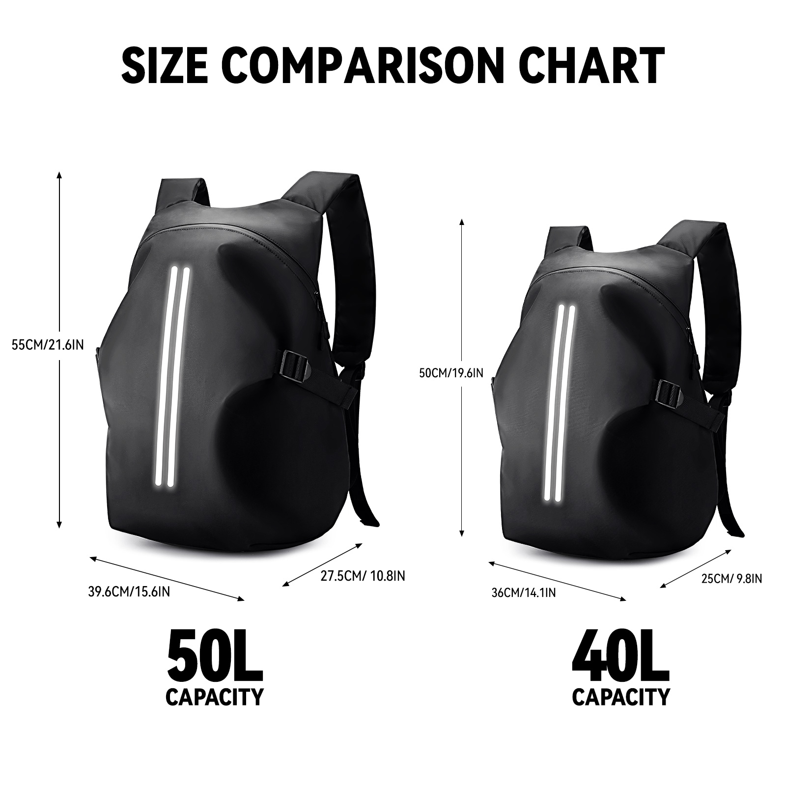 50L Motorradrucksack, großer multifunktionaler Rucksack für Motorradfahrer, wasserdichte Helmtasche, reflektierende Fahrrad-Reisetasche