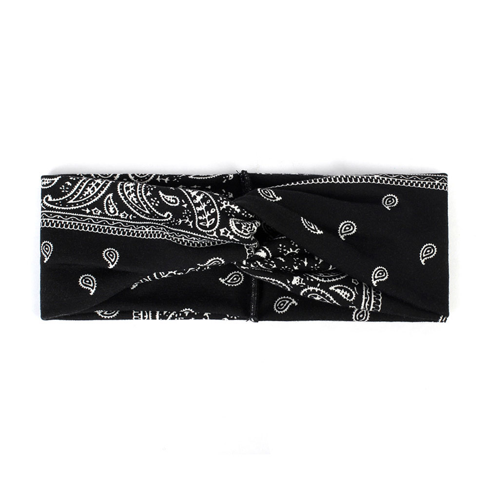 boho Handmade Women Twist Headbands Hair Accessories Acrylic Bandana Scarf Square Female hair band Rock Cool Girls Turban: Black