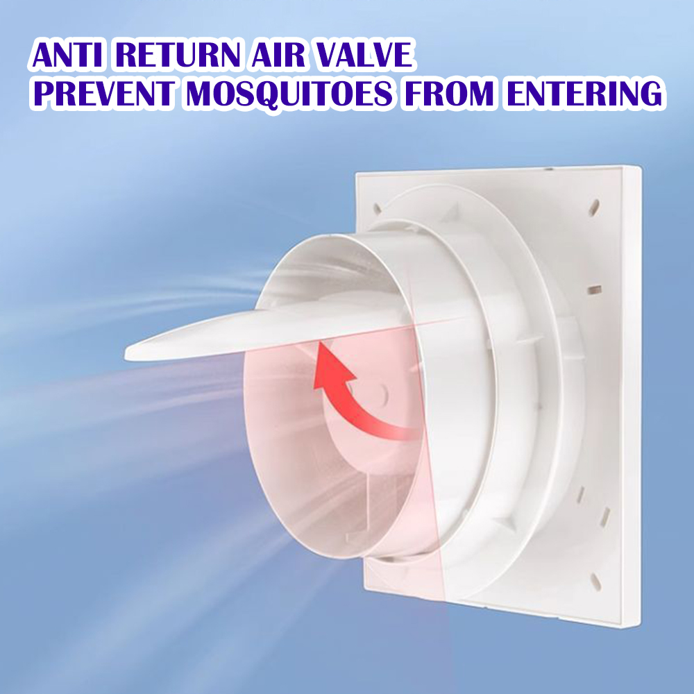 220V 4" Electric Exhaust Fan Wall Mounted Vent Fan Silence Ventilating Strong Exhaust Extractor Fan for Bathroom Toilet Kitchen