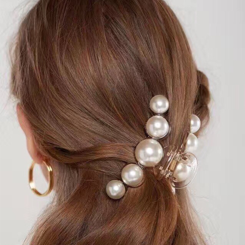 Baby Mädchen Haar Krabben Haar Krallen Perle Dame Headwear Zubehör Haarnadeln Kunststoff Elastische Spange Clips