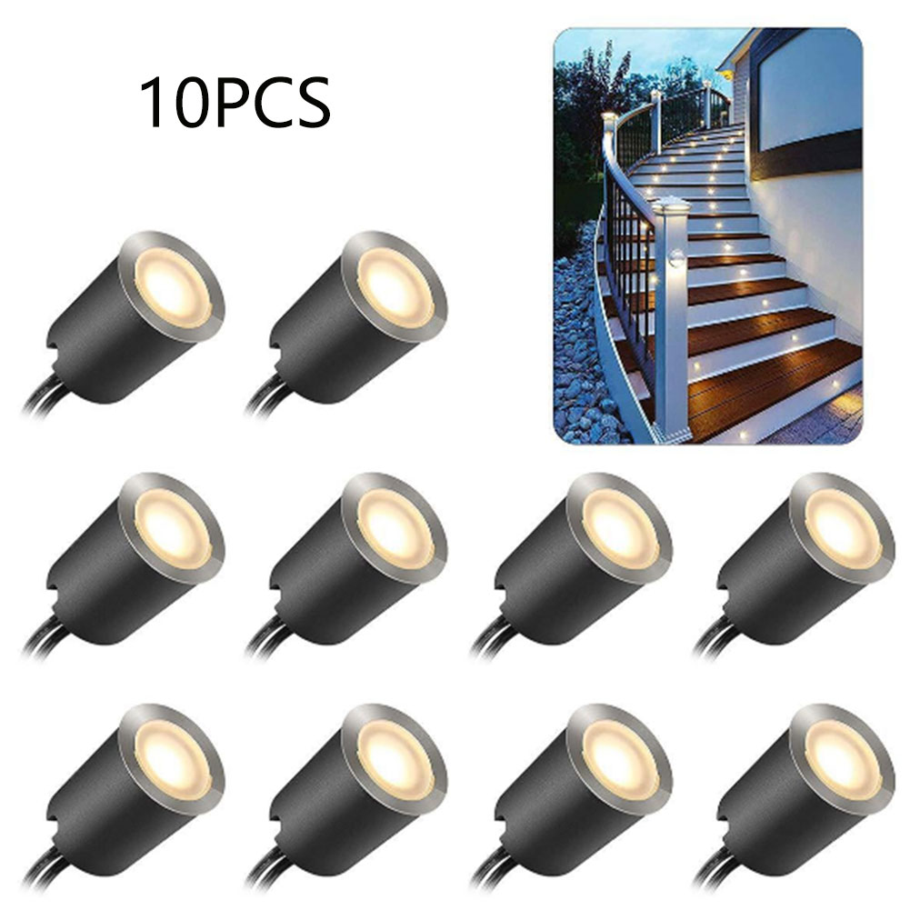10 Uds luz LED decoración del hogar cocina zócalo luz desmontable blanco cálido ABS impermeable jardín Patio piso