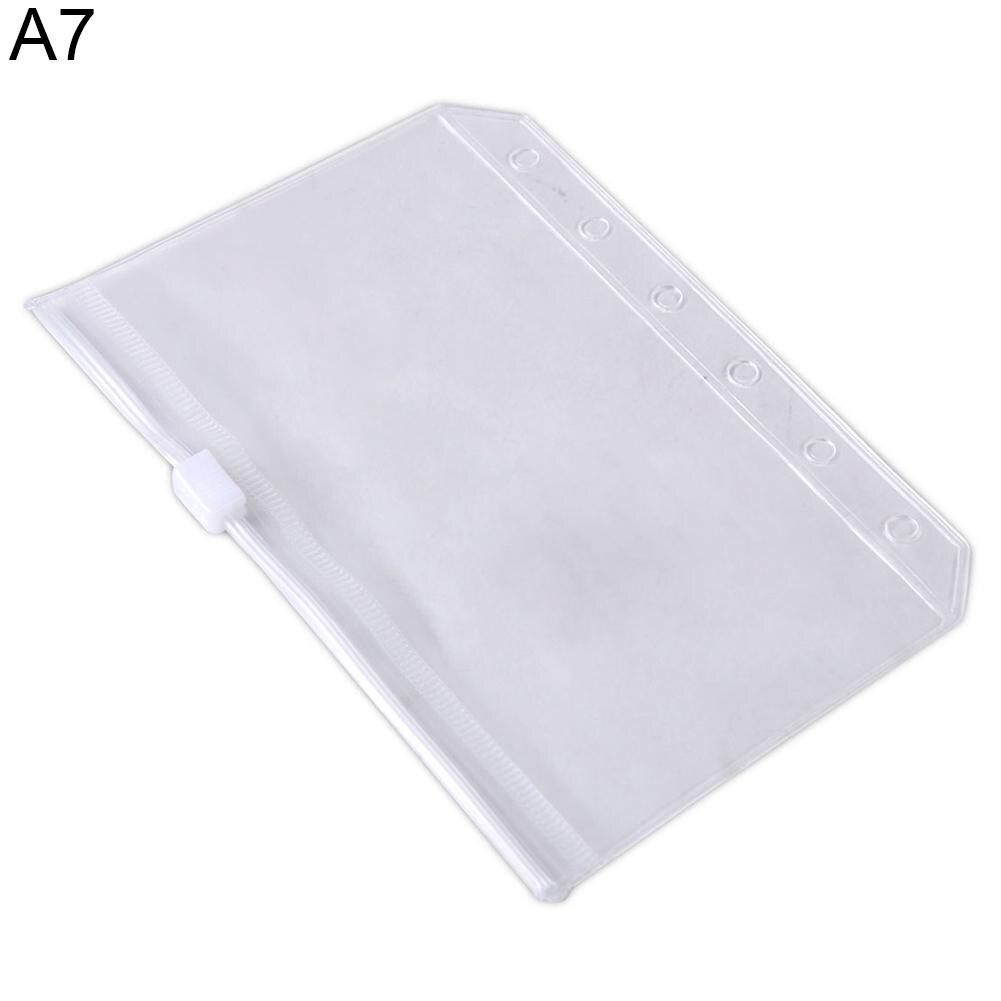 A5/A6/A7 Zippered Lock Envelope Document File Bag Transparent Pocket Organizer: A7