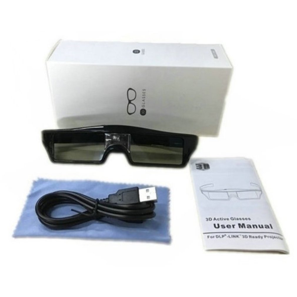 3D Active Shutter Glasses - Rechargeable Universal Glasses for DLP 3D Projectors & TVs