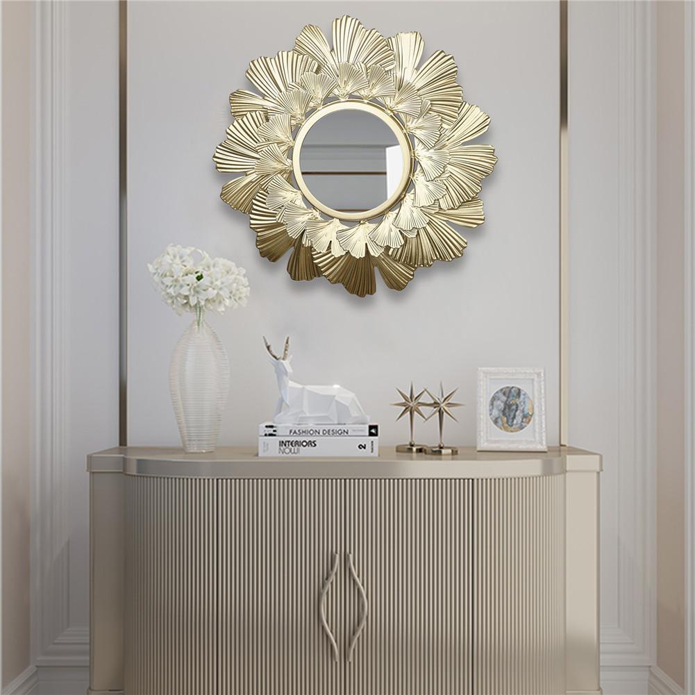 Espejo decorativo con forma de sol, decoración artística innovadora, espejo de maquillaje redondo, vestidor, baño, espejo colgante de pared en relieve