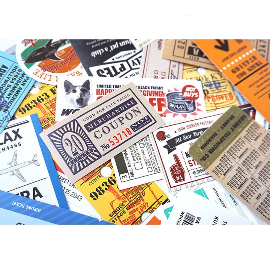 29 stk retro flybilletter klistermærke rejse boarding pass air tickerts klistermærker til mac bog kuffert laptop skateboard telefon bil