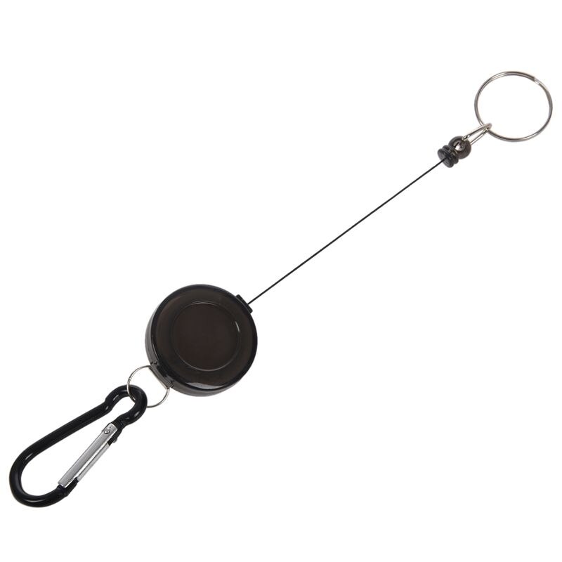 Carrete de insignia de 2 uds., retráctil de retroceso, YOYO, porta tarjetas de identificación, llavero Color: negro cantidad: 2 uds.
