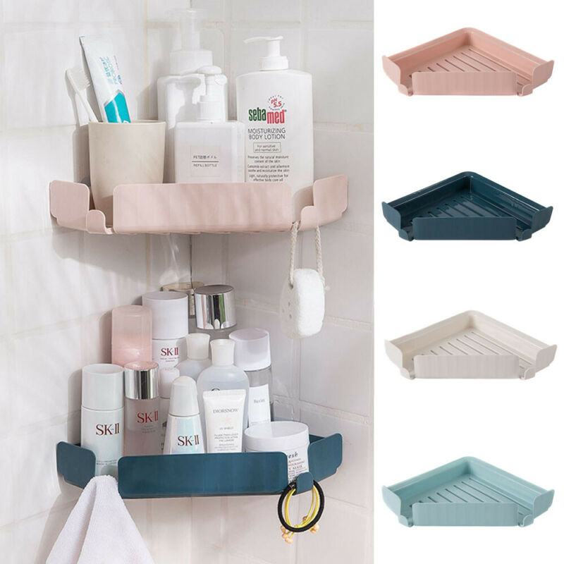 1pc familie badeværelses opbevaringshylder opbevaringsstativ trekantet hjørnebruser caddy hylde badeværelsesstativ opbevaringsholder organizer