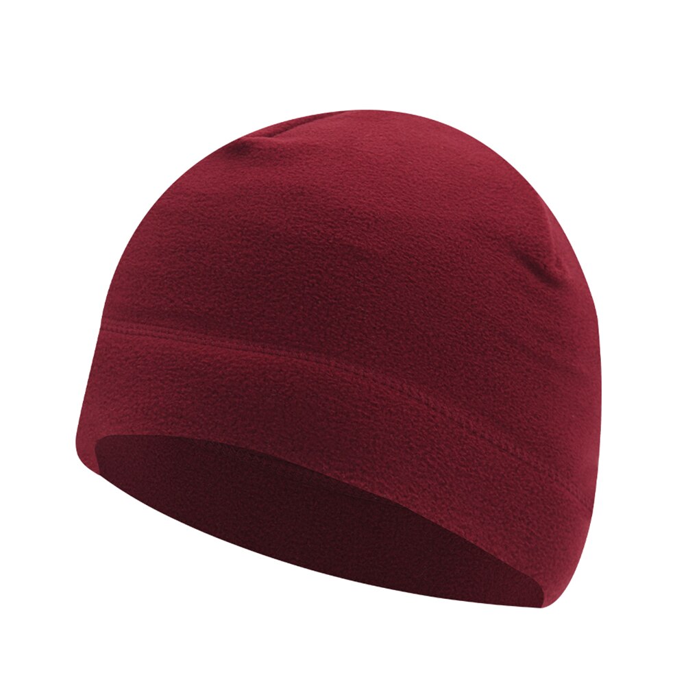 Homens Chapéu Feito Malha Chapéus de Inverno Para As Mulheres Caps Skullies Gorros Gorro de Inverno dos homens Quente Grosso Chapéu Do Crânio Cap Gorro De Pele Homme: Wine Red