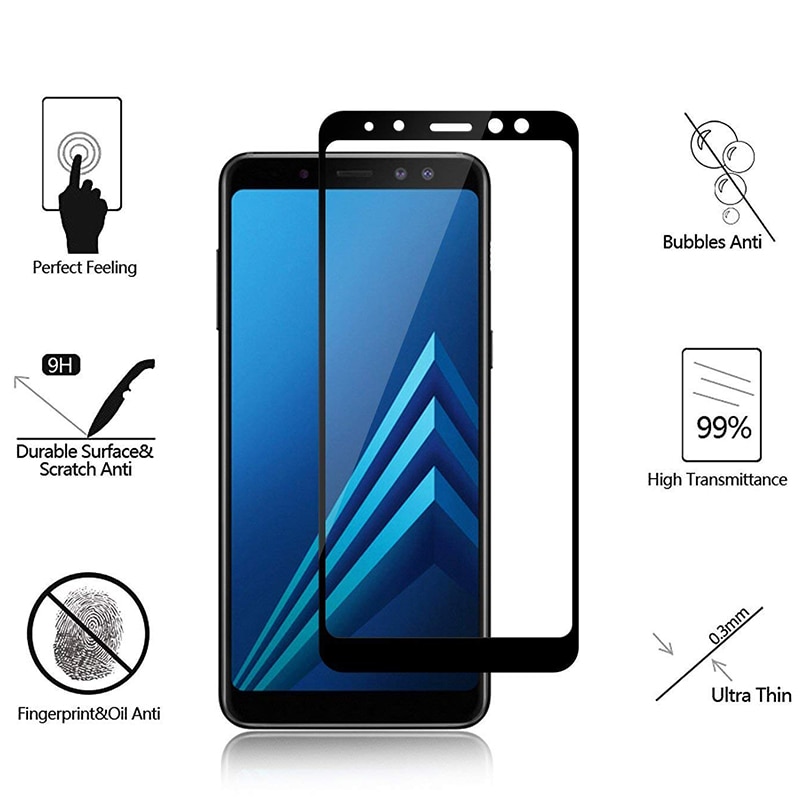 Protective Glass For Samsung Galaxy A8 Case Cover Tempered Glass on For Samsung A8 Plus A 8 A8Plus A530 A8+ 8A 3D Film