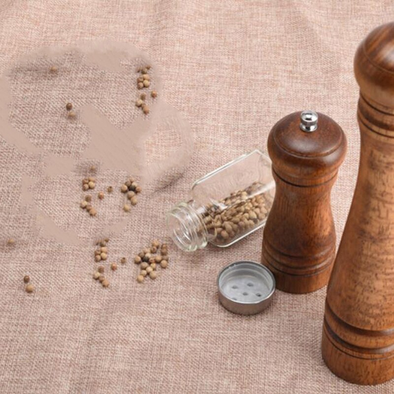 Klassieke Eiken Houten Peper Spice Mill Grinder Set Handheld Kruiden Mills Grinder Keramische Slijpen Kern Bbq Gereedschap