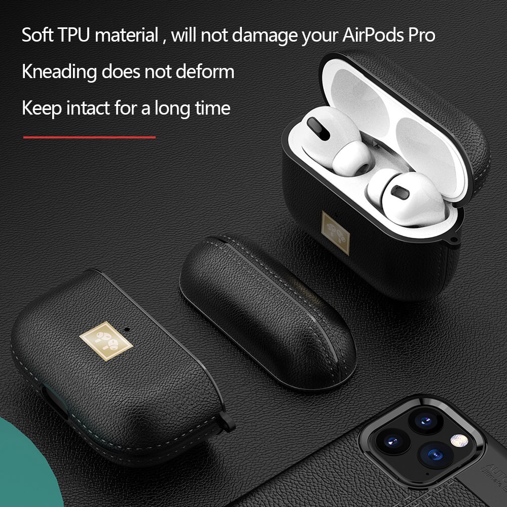 Premium lædertaske til apple airpods pro bluetooth trådløst høretelefoncover til airpods 1 2 funda cover ladeboksetui