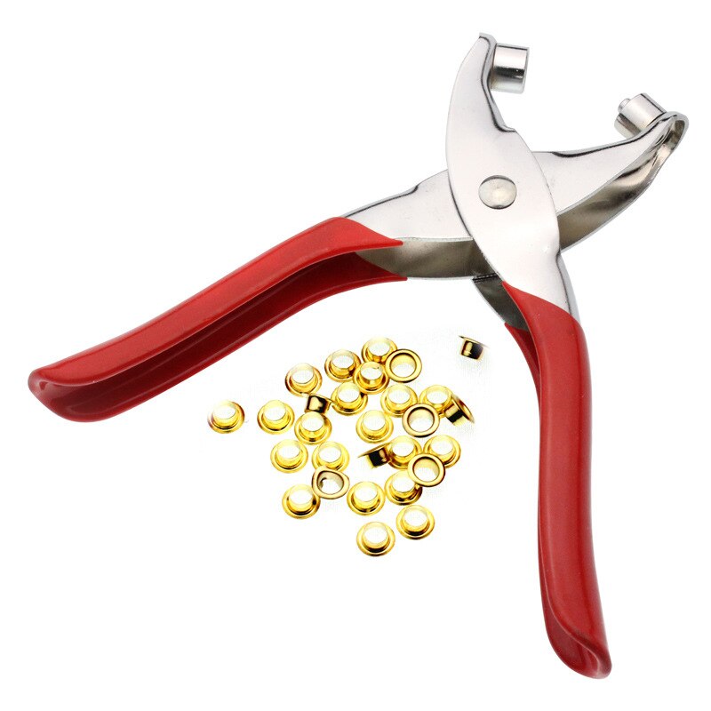 1 Set Eyelet Fabric Punch Pliers Leather Canvas Hole Puncher Tool Scrapbook Eyelet 100 Brass Rings Kit DIY Manual Tools Kit