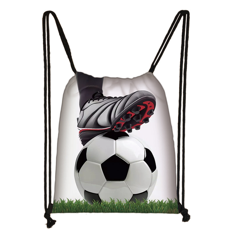 Footbally / Soccerly Druck Rucksack Männer Leinwand Reisetasche Teenager Jungen Kordelzug Schuhe Halter Kinder: skdzq05