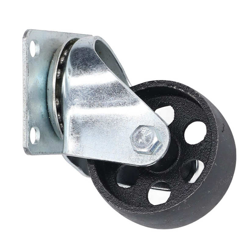 Roulette pivotante de 3 pouces, plaque rotative en fonte, double roulement, remplacement de roue universel pour chariot, outils à main