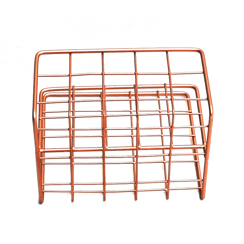 MIRUI Rose Golden Office School Supplies Letter Holder Organizer Envelope Sorter Mesh Wire Metal Letter Memo Holder Small Tray