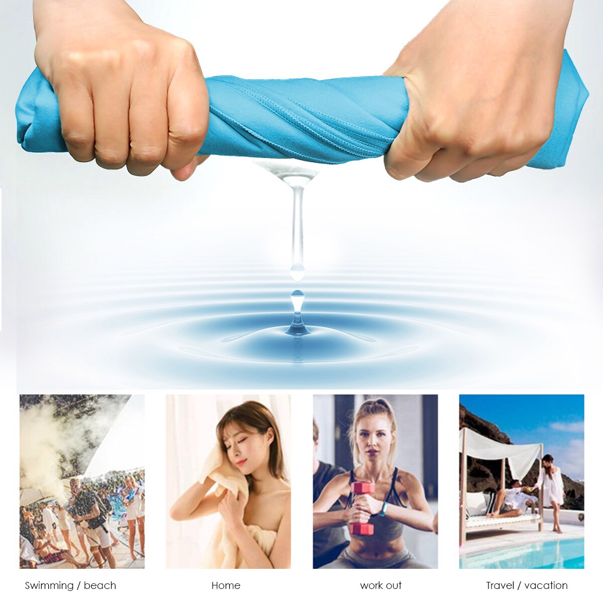 Microfiber Strandlakens Voor Volwassen Havlu Sneldrogend Reizen Sport Handdoek Deken Bad Zwembad Camping Yoga