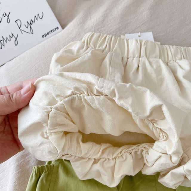 Vidmid Zomer Baby Meisje Dunne Pompoen Shorts Koreaanse Kinderen Grote Pocket Bud Shorts Meisjes Shorts P5963: 2 / 8T