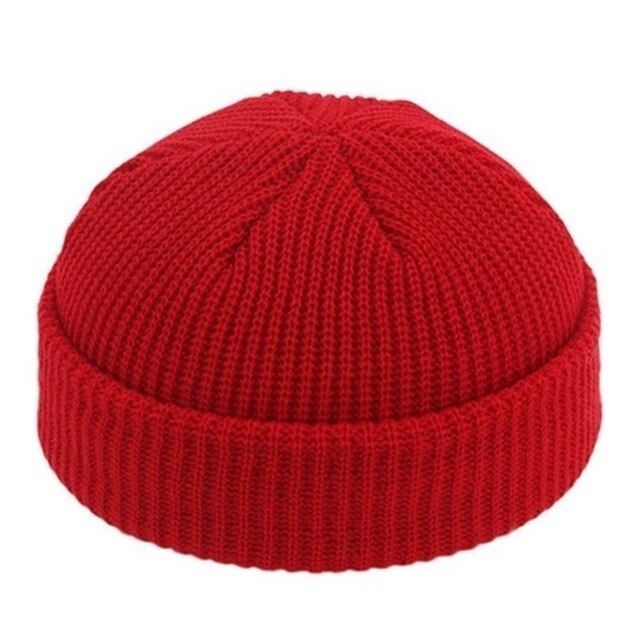 Hip Hop Hat Knitted Beanie Hat Bboy Sports Winter Vintage Cap Warm Dance Beanie Hats Hip-Hop Sailor Cap Beanie Cap: Red