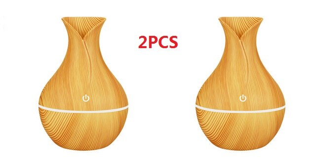 KBAYBO 130ml USB difusor de aceites aromáticos humidificador eléctrico de madera humidificador de aire ultrasónico aromaterapia LEDlight nebulizador para el hogar: k-h121a-2