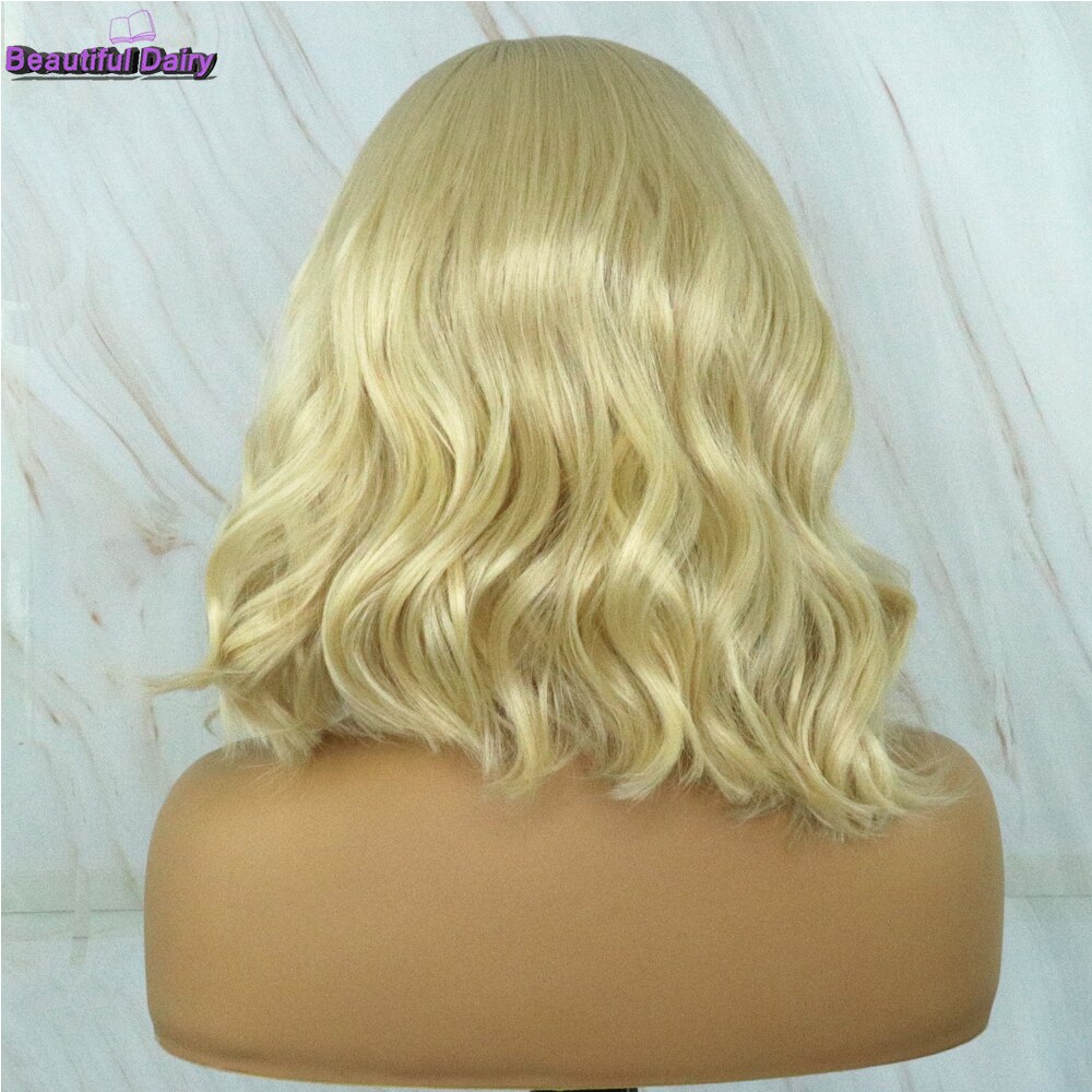 Vakker dagbok 613 farger blond blondere foran parykker 13 x 6 futura hår kort bob parykker naturlig bølgete fiber syntetiske blondere foran parykker