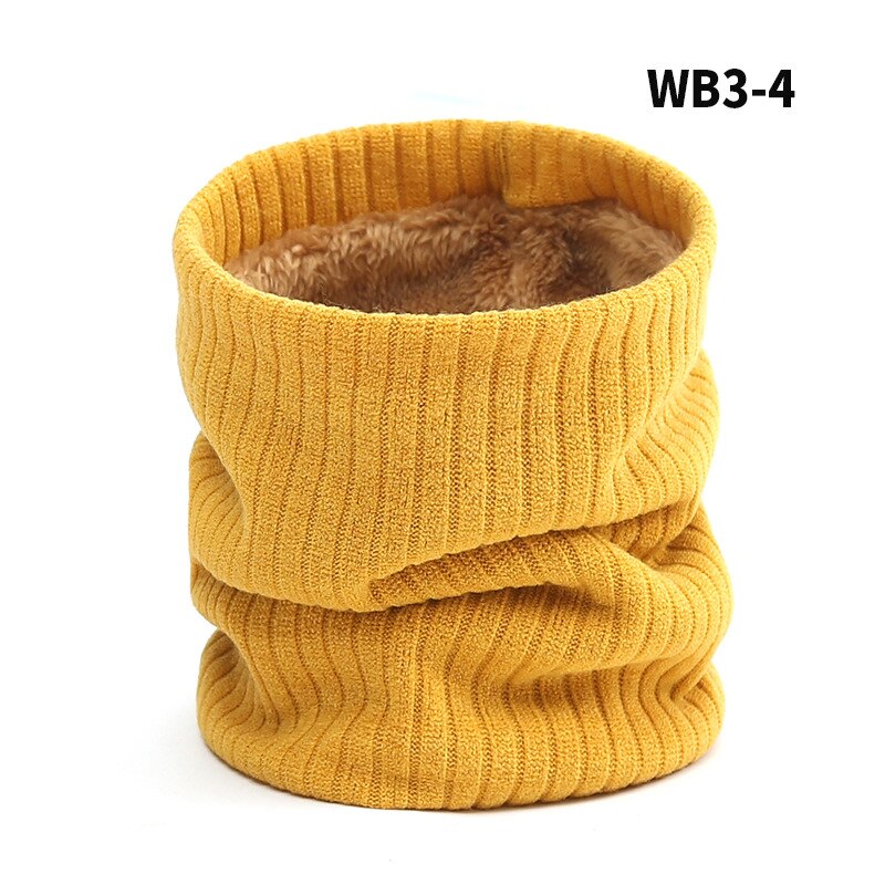 Women Knitted Scarf Solid Winter Snood Scarves Lady Warm Wool Fur Thick Unisex Men Neck Scarfs Ring Accessories: Yellow