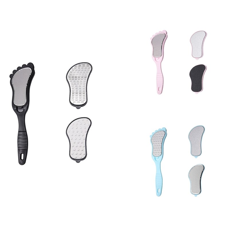 Hard Dead Skin Remover Foot Shape File Pedicure Double Sided Sanding File Reusable Washable Stainless Steel File