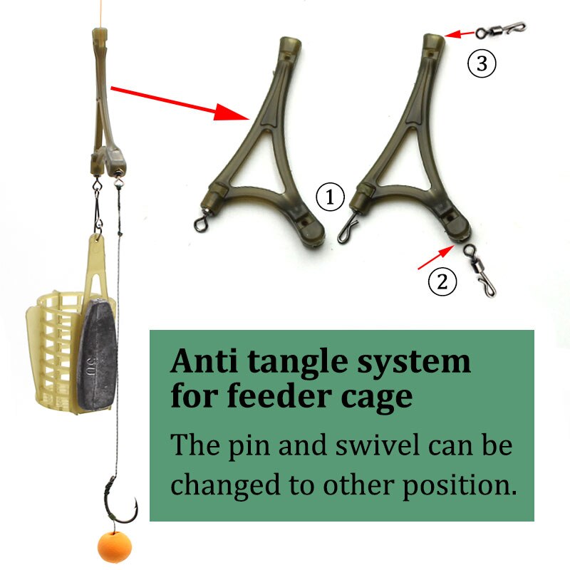 10pcs type B -Spinner de pêche à la carpe, connecteur pivotant à