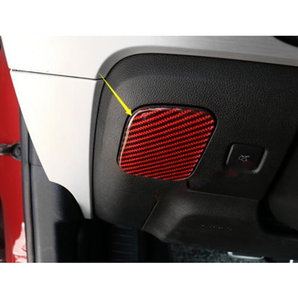 Knop Decor Decoratieve Stickers Carbon Fiber Cover Frame Red