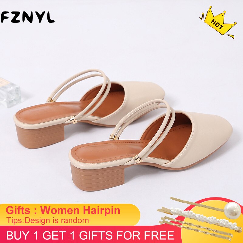 Dam sandaler tofflor med låg klack märke glider sommar flip flops smalband sandal mule skor dam toffel stor storlek: Aprikos / 7.5